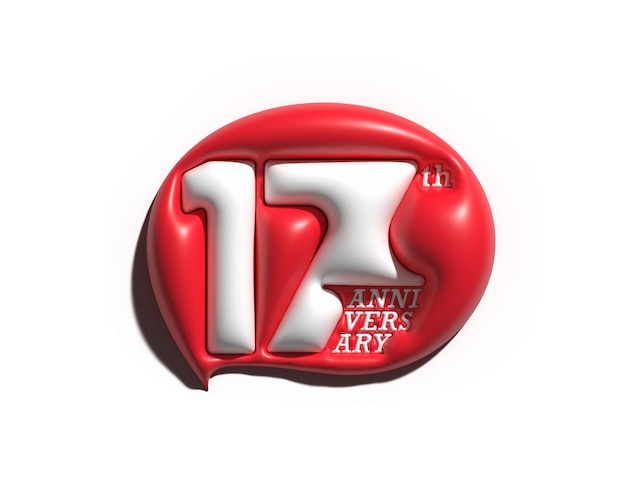 Free Photo 17th years anniversary 3d celebration design