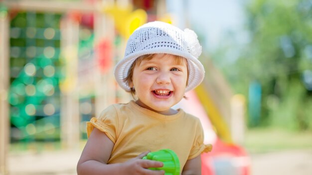 2 years girl in playground area