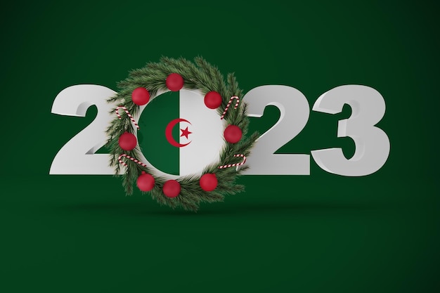 Free photo 2023 algeria with wreath