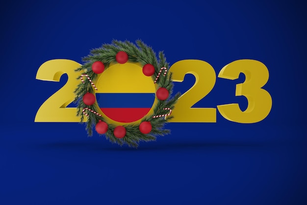 Free photo 2023 colombia with wreath