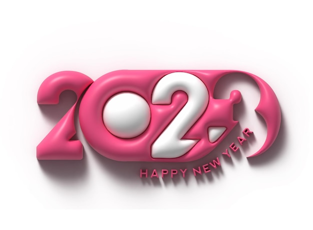 Free Photo 2023 happy new year 3d text typography design element flyer poster wallpaper background.