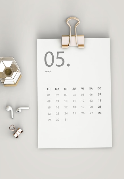 Free photo 2023 monthly calendar still life