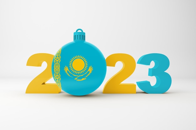 Free photo 2023 year with kazakhstan ornament