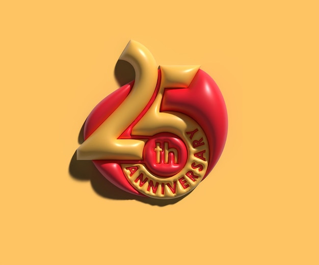 Free photo 25th years anniversary celebration 3d render