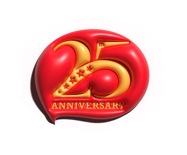 Free photo 25th years anniversary celebration 3d render.