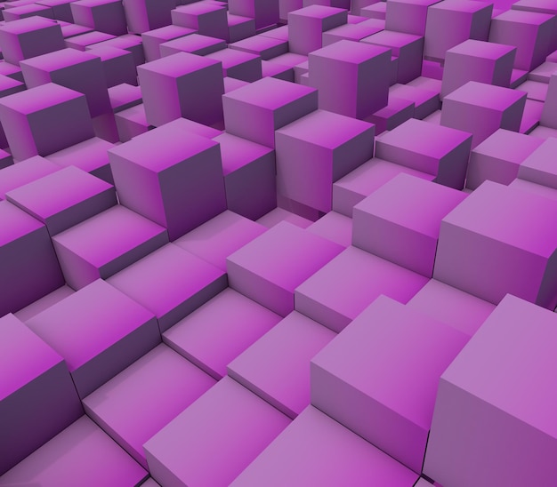 Free photo 3d abstract background of extruding pink blocks