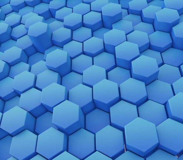 Free Photo 3d abstract background with extruding hexagons design