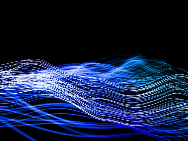 Free photo 3d abstract background with flowing cyber lines