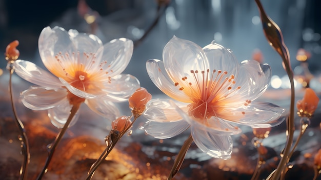 Free photo 3d abstract beautiful flowers