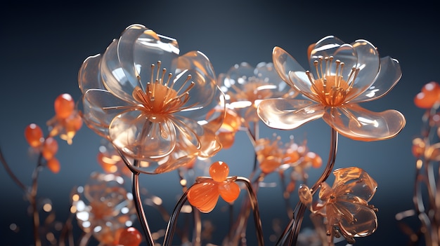 Free photo 3d abstract beautiful flowers