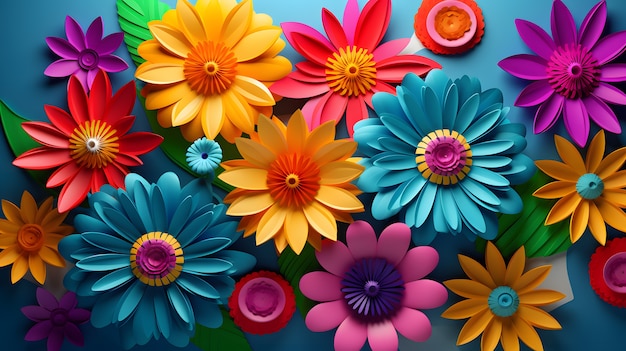 Free Photo 3d abstract beautiful flowers