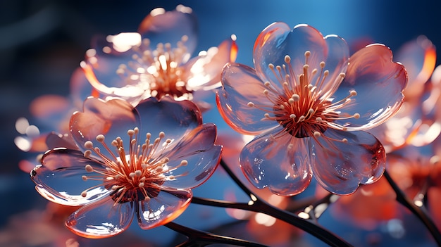 Free photo 3d abstract beautiful flowers