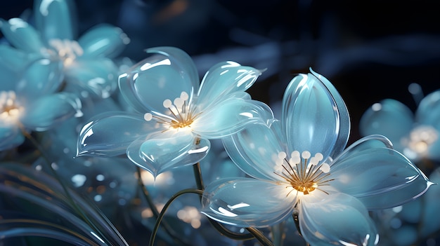 Free photo 3d abstract beautiful flowers