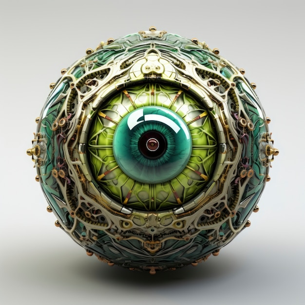 Free Photo 3d abstract creative sphere with eye effect