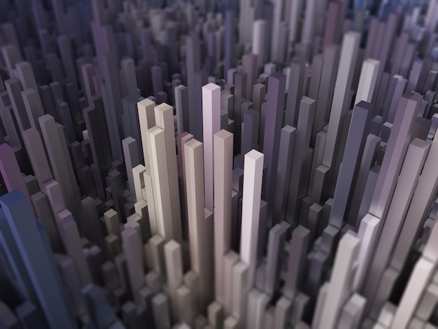 Free Photo 3d abstract futuristic landscape with extruding cubes