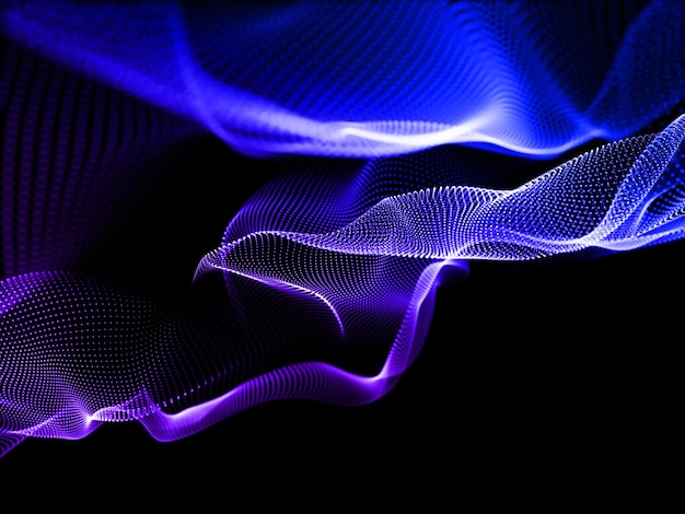 Free Photo 3d abstract network communications background with flowing particles design