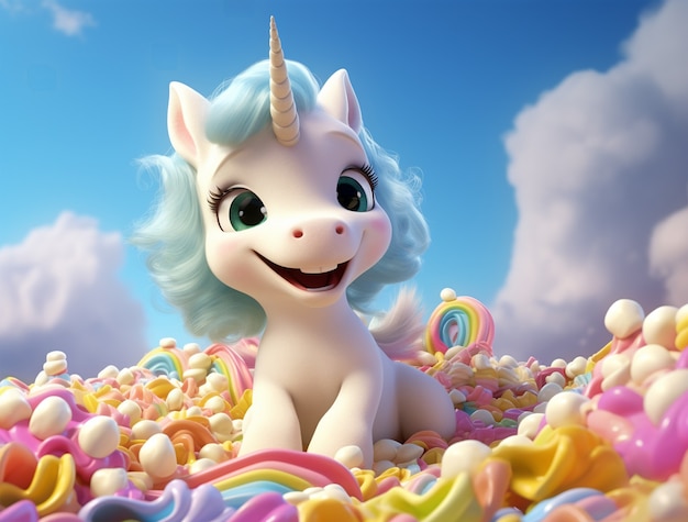 3d animated unicorn for children