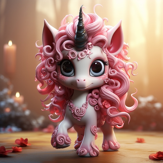 Free photo 3d animated unicorn for children