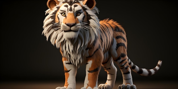 Free photo 3d animation tiger wallpaper