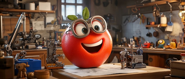 Free photo 3d apple illustration