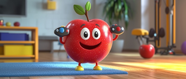 Free Photo 3d apple illustration