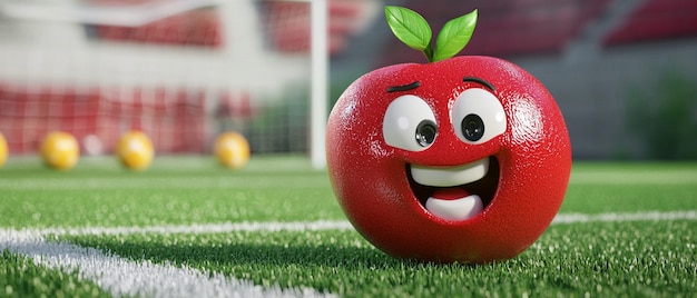 Free photo 3d apple illustration