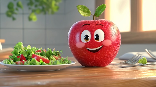 Free Photo 3d apple illustration