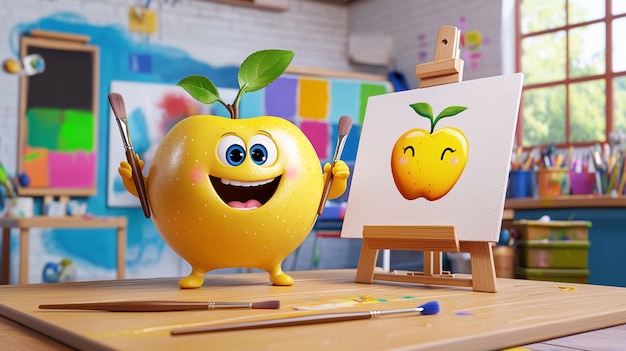 3d apple illustration