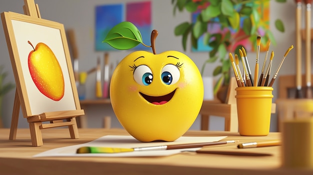 Free Photo 3d apple illustration