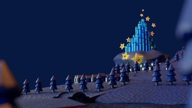 3d background for children with castle