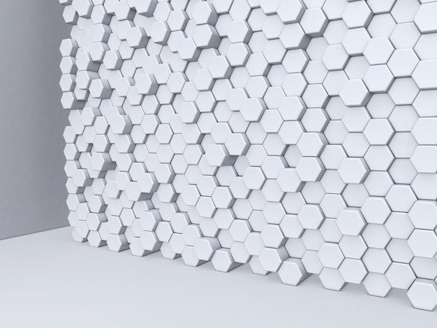 Free photo 3d background with wall of extruding hexagons