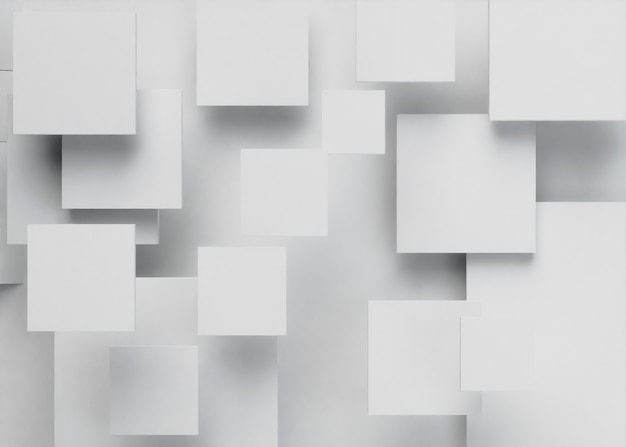 Free photo 3d background with white cubes