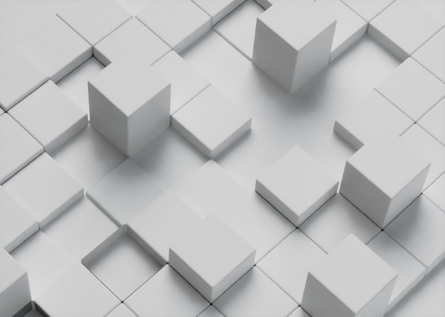 Free photo 3d background with white cubes