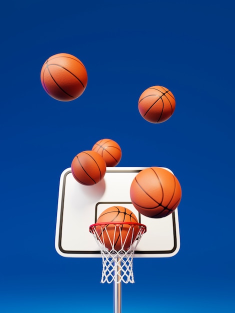 Free photo 3d basketball essentials