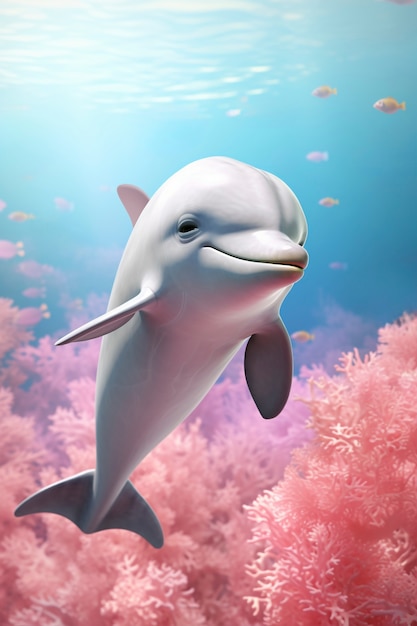 3d beautiful dolphin