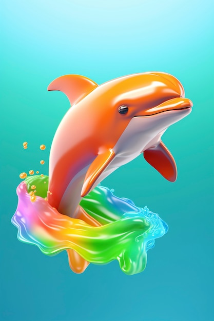 Free Photo 3d beautiful dolphin