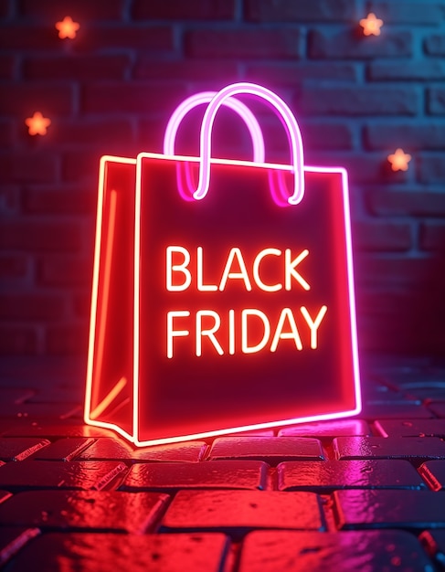 Free Photo 3d black friday celebration