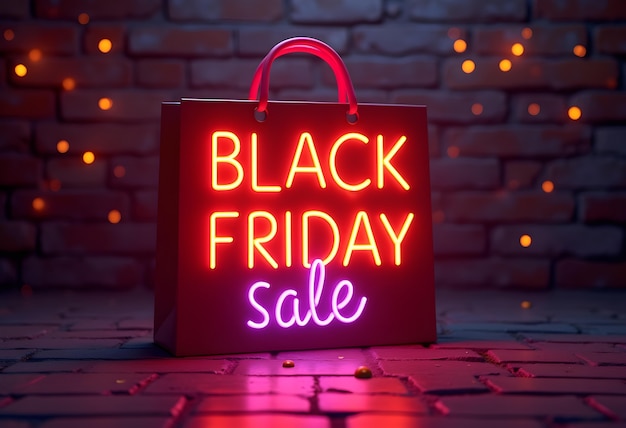 Free Photo 3d black friday celebration