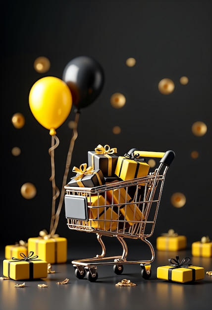 Free photo 3d black friday celebration