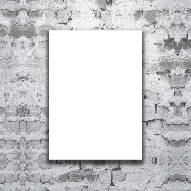 Free photo 3d blank canvas on a grunge brick wall