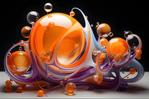 Free Photo 3d blownup bubble style abstract droplet