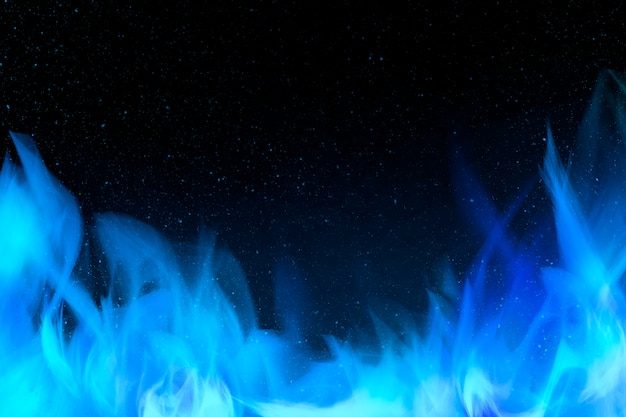 Free photo 3d burning blue fire flame border