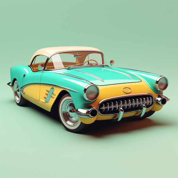 Free Photo 3d car with simple background