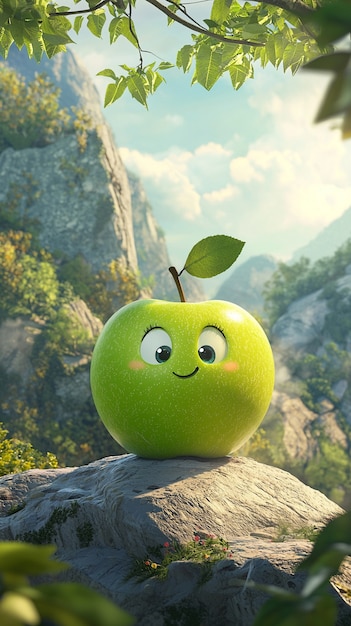 3d cartoon apple