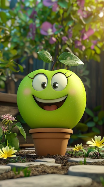 3d cartoon apple