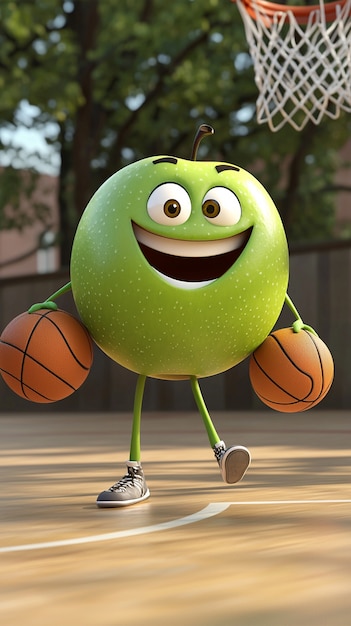 Free photo 3d cartoon apple