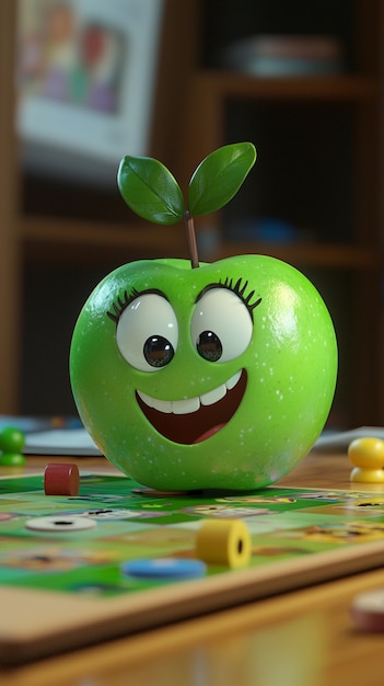 3d cartoon apple