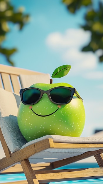 Free Photo 3d cartoon apple