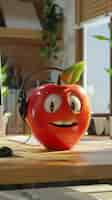 Free photo 3d cartoon apple