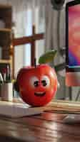 Free photo 3d cartoon apple